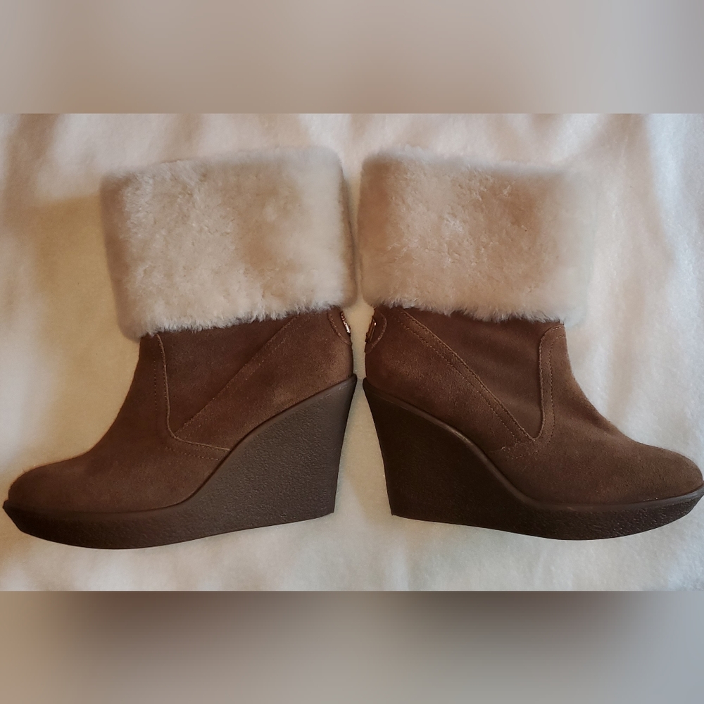 Coach Wedge Boots with faux fur